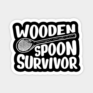 Wooden spoon survivor - white type Magnet