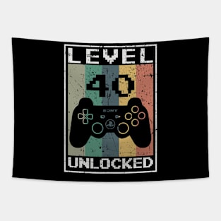 Level 40 Unlocked Colorful 40 Funny Old Classic 1982 Cool Tapestry