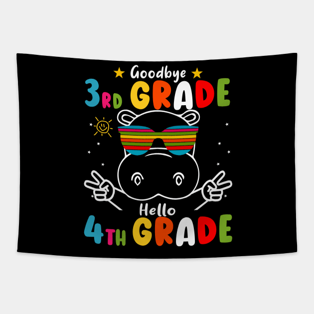 Goodbye 3rd Grade Graduation Hello 4th Grade Last Day Of School Hippo Tapestry by AngelGurro