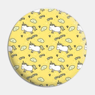 Unicorn kids yellow Pin