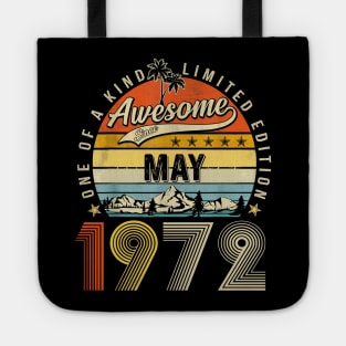 Awesome Since May 1972 Vintage 51st Birthday Tote