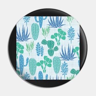 Cactus Garden Blue and Green Pin