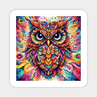 Abstract painting of a owl Magnet