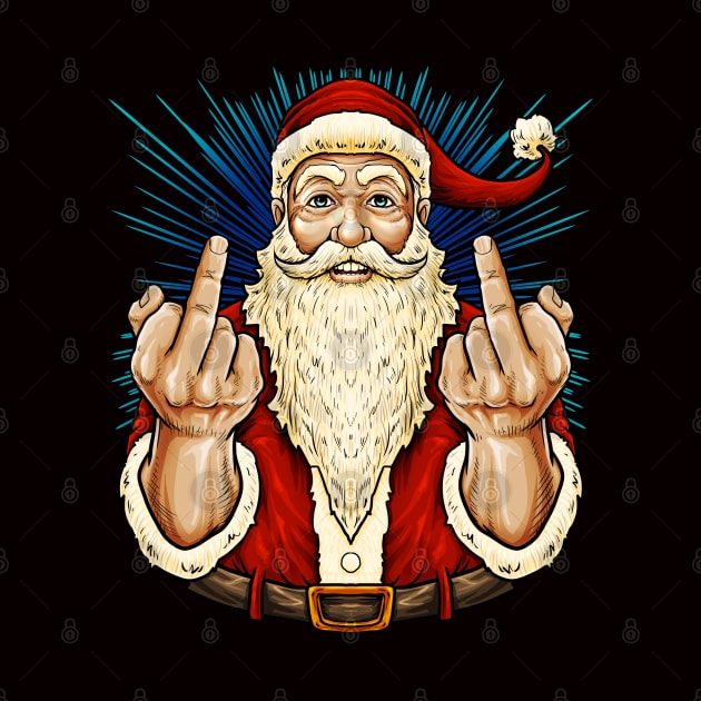 Santa Middle Finger Flip Off | St. Nick Christmas by JakesRWild