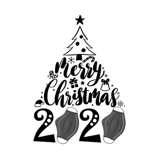 Merry Christmas 2020 Face Mask Christmas Lights Tree Pajamas T-Shirt