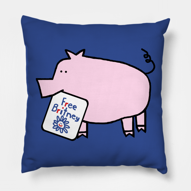 Cute Pig with Free Britney Sign - Pig - Pillow | TeePublic Cute Pig with Free Britney Sign - Pig - Pillow | TeePublic