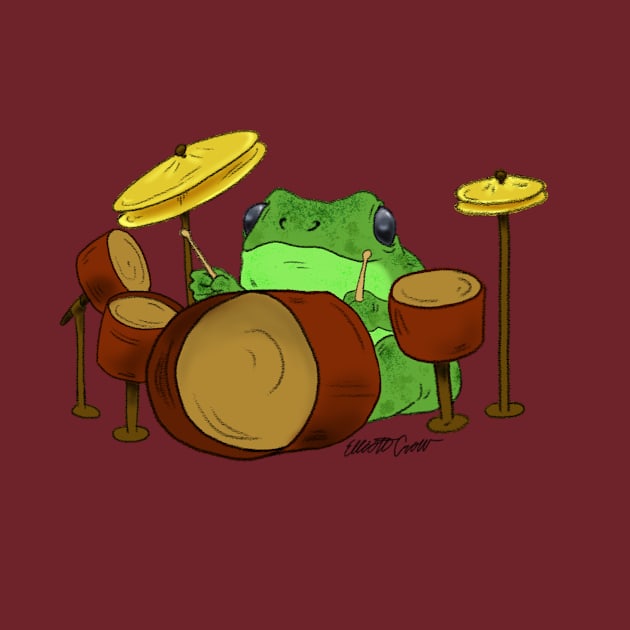 Remy the Drum Playing Frog by CrowTownArt