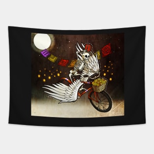 Skeleton on a Bike Tapestry