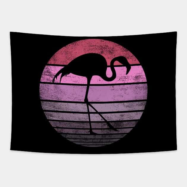 Pink Flamingo Gifts Bird Lover Vintage Animal Silhouette Tapestry by stayilbee