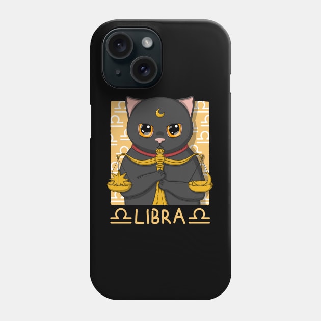 Libra Neko Black Version Phone Case by Japanese Neko