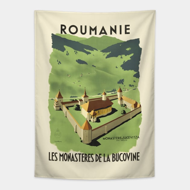 Roumanie Romania Vintage Poster 1930s Tapestry by vintagetreasure