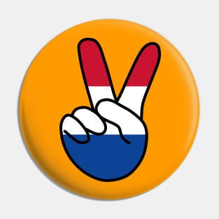 Netherlands Flag V Sign Pin