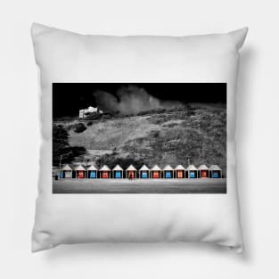 Bournemouth Beach Huts Dorset England Pillow