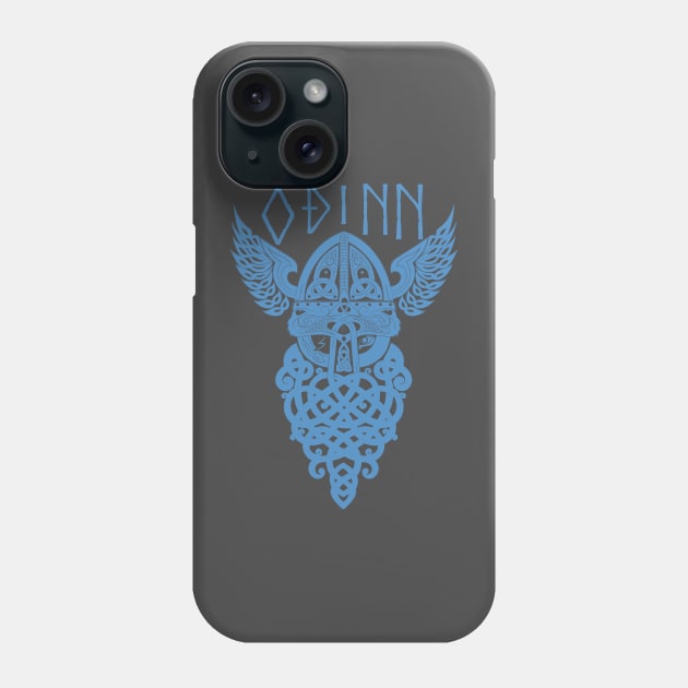 Odin Norse Pagan God Viking Mythology Allfather Blue Phone Case by Blue Pagan