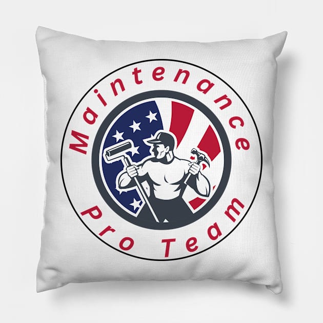 Maintenance pro team Pillow by Aphro art design 