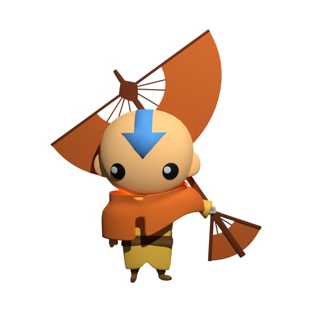 Aang mini figure with his trusty airbender staff by amithachapa