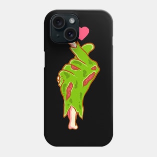 zombie hand saranghae finger heart Phone Case