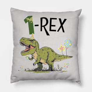 1 Rex Dinosaur Theme First Birthday Party Pillow