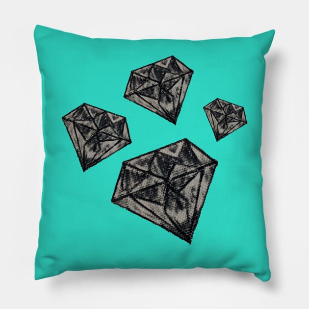 black diamond Pillow by prettyguardianstudio