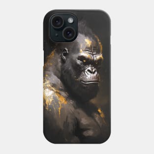 Gorilla Ape Portrait Animal Nature Wildlife Dark Painting Wild Spirit Phone Case