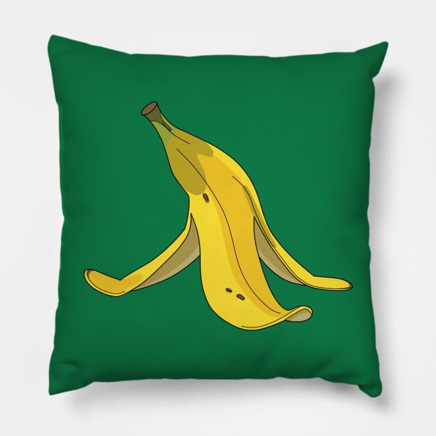 slippery banana peel Pillow by Fruit Tee