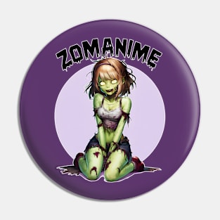 Zombie Anime girl, ZOMANIME cute monster kawaii anime tee Pin