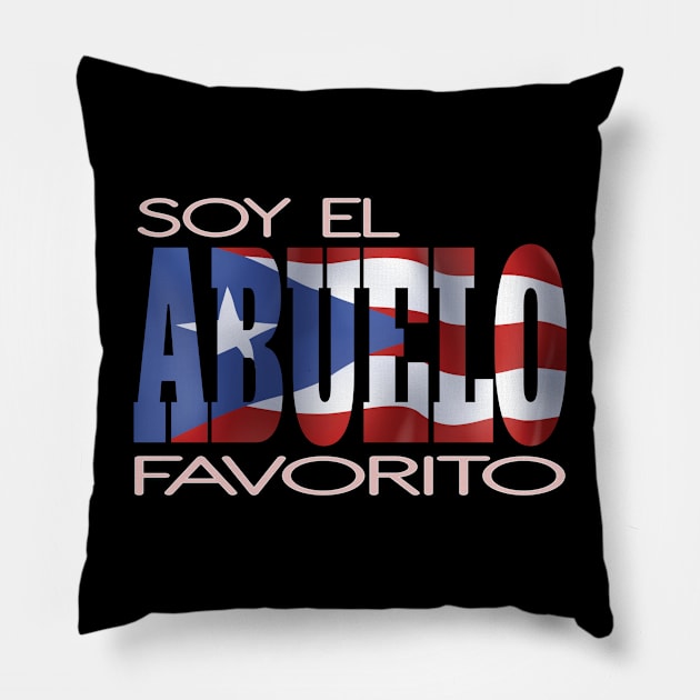 Soy El Abuelo Favorito Puerto Rico Flag Puerto Rican Pride Pillow by Envision Styles