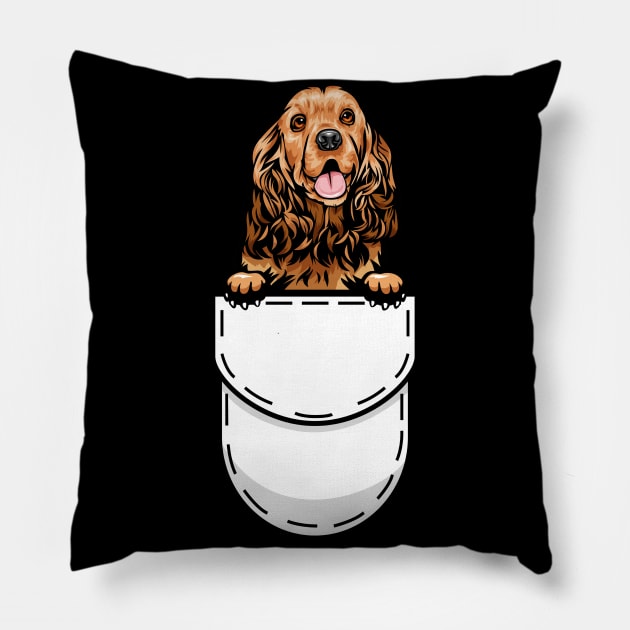 Funny Cocker Spaniel Pocket Dog Pillow by Pet My Dog