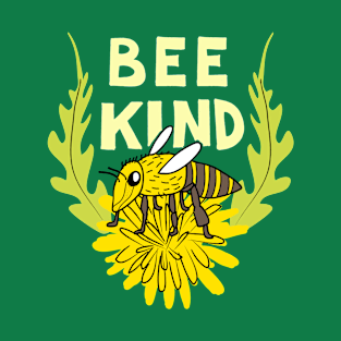 Bee Kind Cute Honeybee on a Dandelion T-Shirt