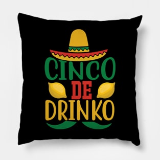 Cinco De Drinko Sombrero Mustache Pillow