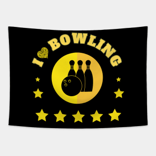 I Love Bowling Tapestry