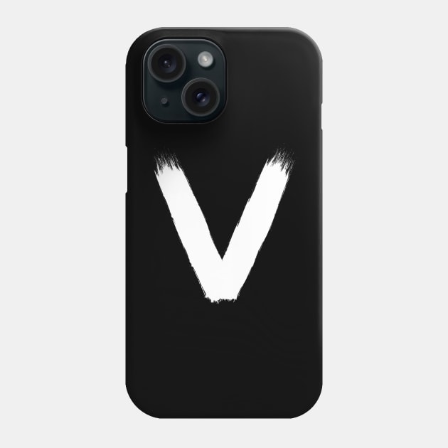 The white letter V. Phone Case by Ocennyy