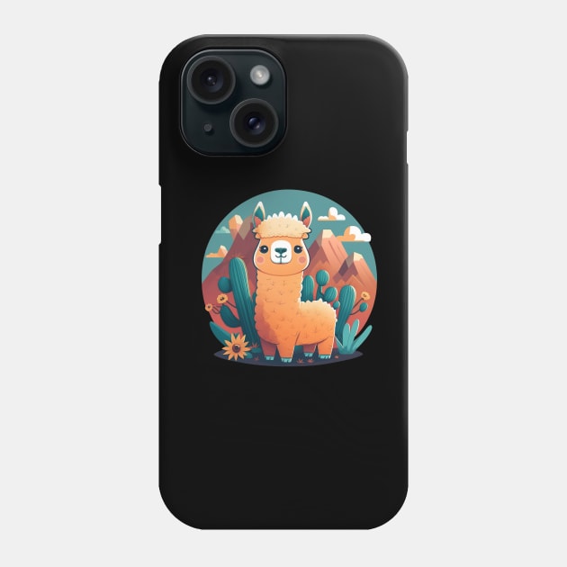 Cute Llama Phone Case by SteamboatJoe