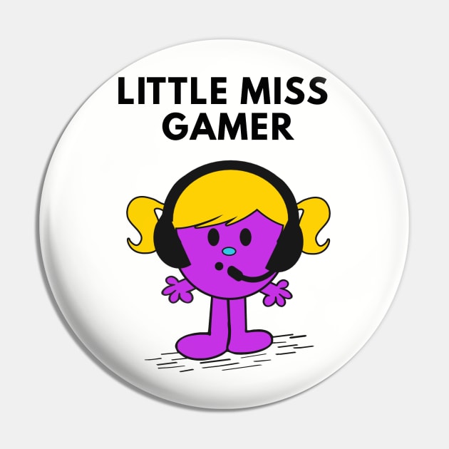 Little Miss Gamer Pin by PluginTees