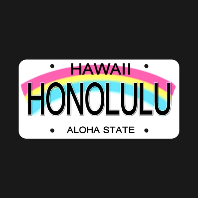 Honolulu Hawaii License Plate by Mel's Designs