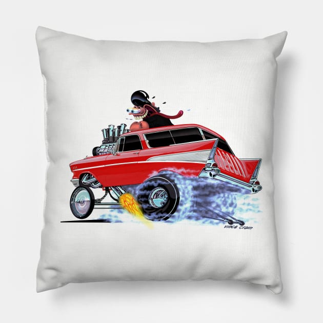 GREAZY 1957 Nomad Red Pillow by vincecrain