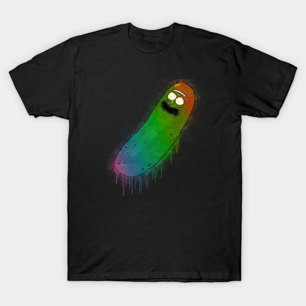 Pickle Rick Street Art Rainbow Painting Rick And Morty T Shirt