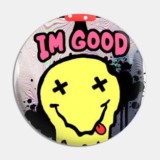 Melting Smiley Face Pin