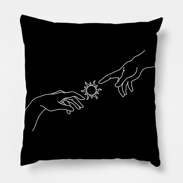 Creation of Adam Hands Pillow by themadesigns