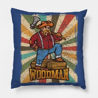 Forest Worker With His Ax - Vintage Pillow