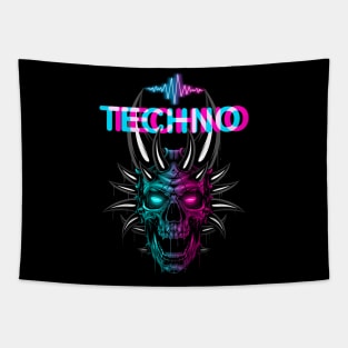 Evil Techno skull Tapestry