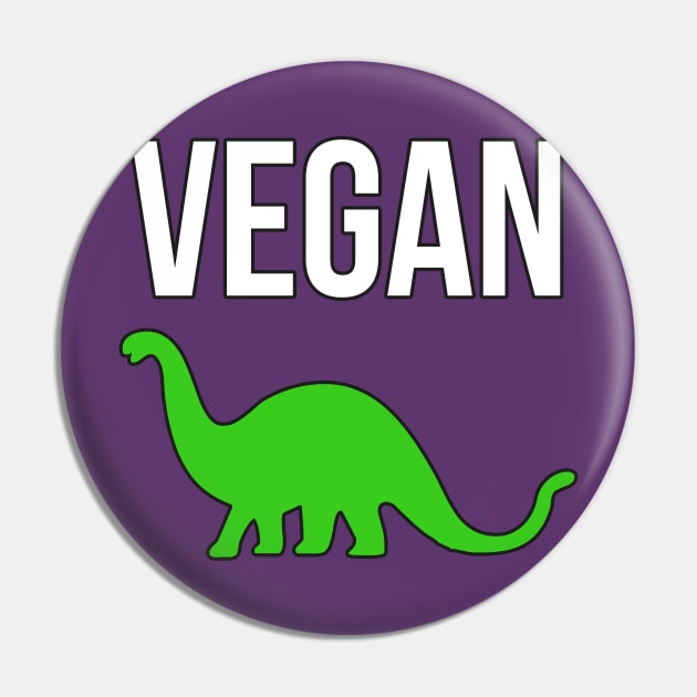 Vegan Dinosaur Pin by charlescheshire