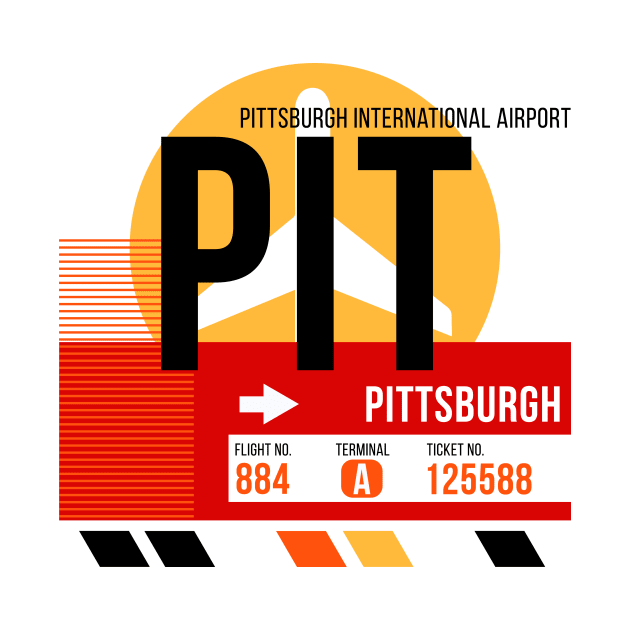Pittsburgh (PIT) Airport // Sunset Baggage Tag by Now Boarding