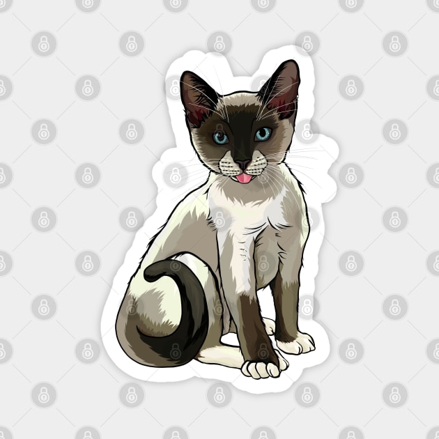 Snowshoe Siamese Cat Blep Magnet by CarleahUnique