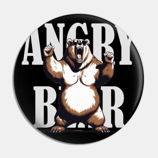 Brown bear is angry Pin