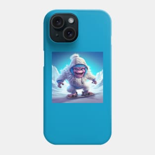 yeti on a snowboard Phone Case