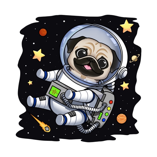 Intergalactic Pug Adventures: Exploring the Cosmos by Holymayo Tee