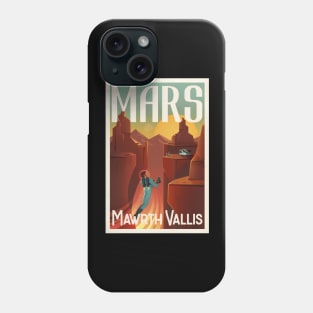 Mars Planet vintage travel poster Phone Case