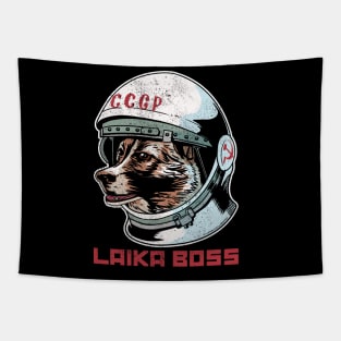 Laika Boss Cosmonaut Space Dog Tapestry