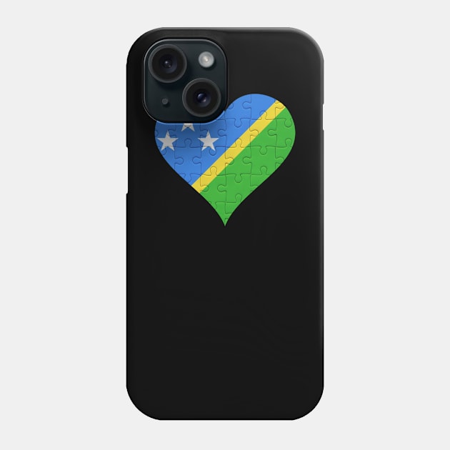 Solomon Islanders Jigsaw Puzzle Heart Design - Gift for Solomon Islanders With Solomon Islands Roots Phone Case by Country Flags